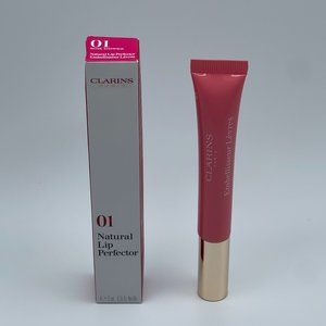 Clarins Natural Lip Perfector ~ 01 ROSE SHIMMER ~ .35 Oz / 12 mL